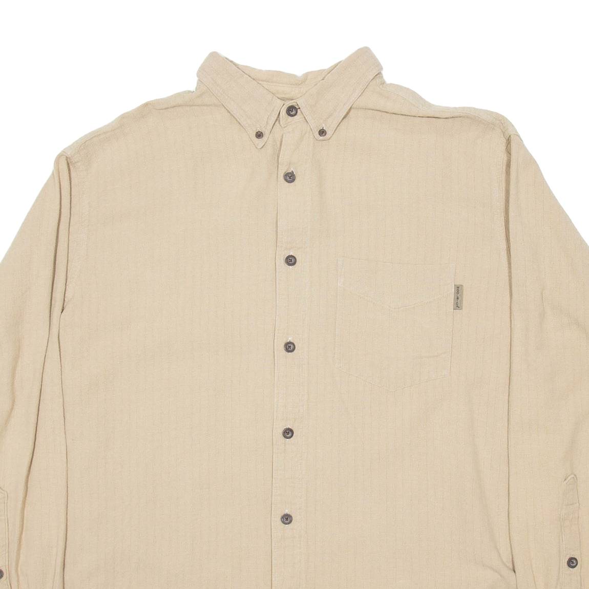 WOOLRICH Mens Plain Shirt Beige Long Sleeve XL