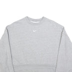 NIKE Womens Grey Crew Neck M Cotton Blend Cropped Sweatshirt