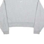 NIKE Womens Grey Crew Neck M Cotton Blend Cropped Sweatshirt