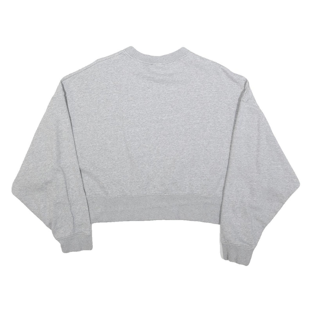 NIKE Womens Grey Crew Neck M Cotton Blend Cropped Sweatshirt
