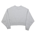 NIKE Womens Grey Crew Neck M Cotton Blend Cropped Sweatshirt