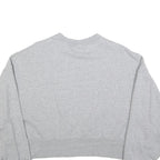 NIKE Womens Grey Crew Neck M Cotton Blend Cropped Sweatshirt
