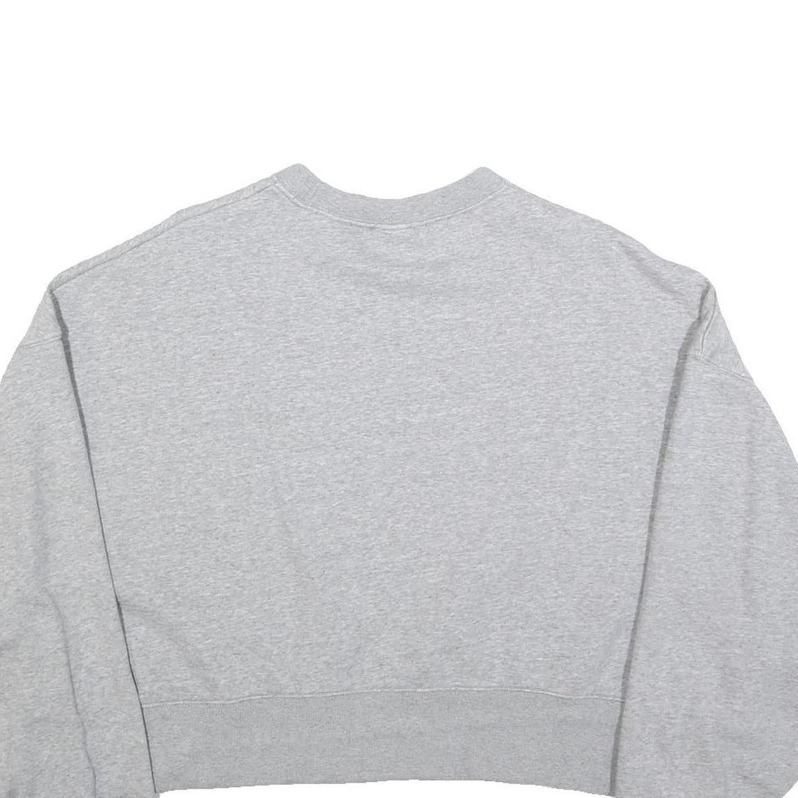 NIKE Womens Grey Crew Neck M Cotton Blend Cropped Sweatshirt
