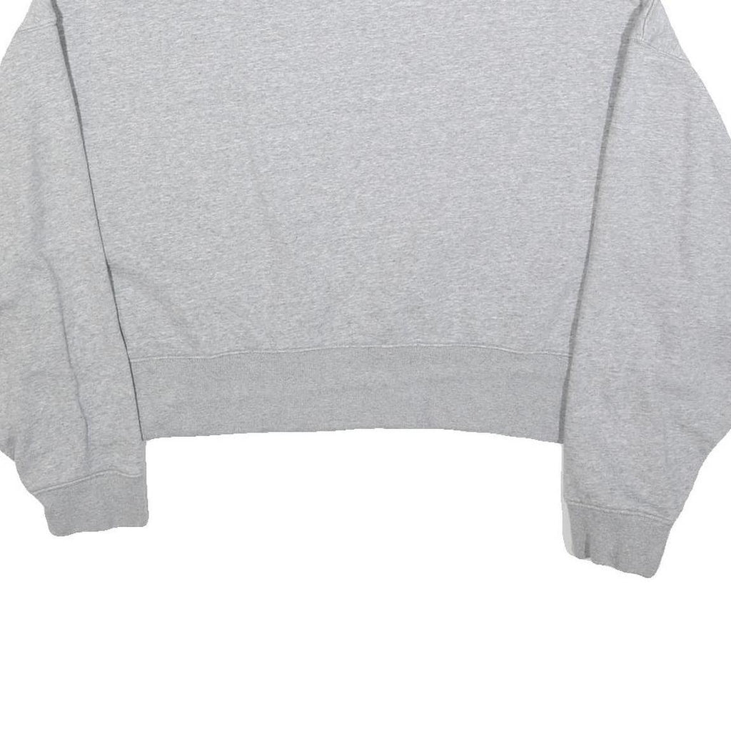 NIKE Womens Grey Crew Neck M Cotton Blend Cropped Sweatshirt