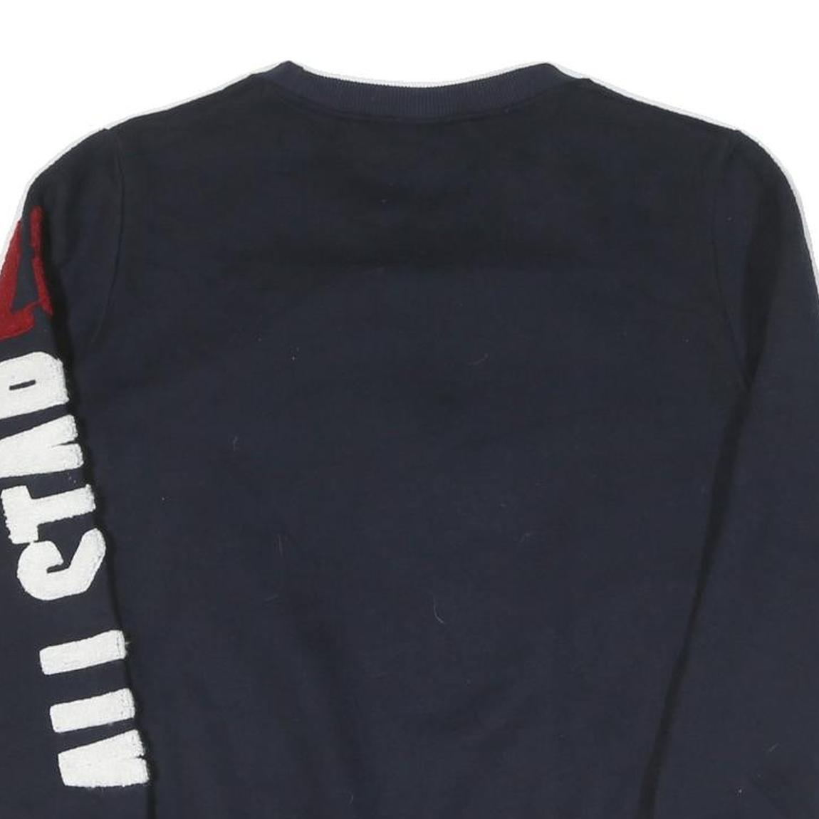 DISNEY Womens Navy Blue Mickey Mouse Crew Neck S Cotton Pullover Sweatshirt