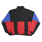 CHEETAH Mens Black & Red & Blue Nylon Zip Jacket 2XL Colourblock Casual