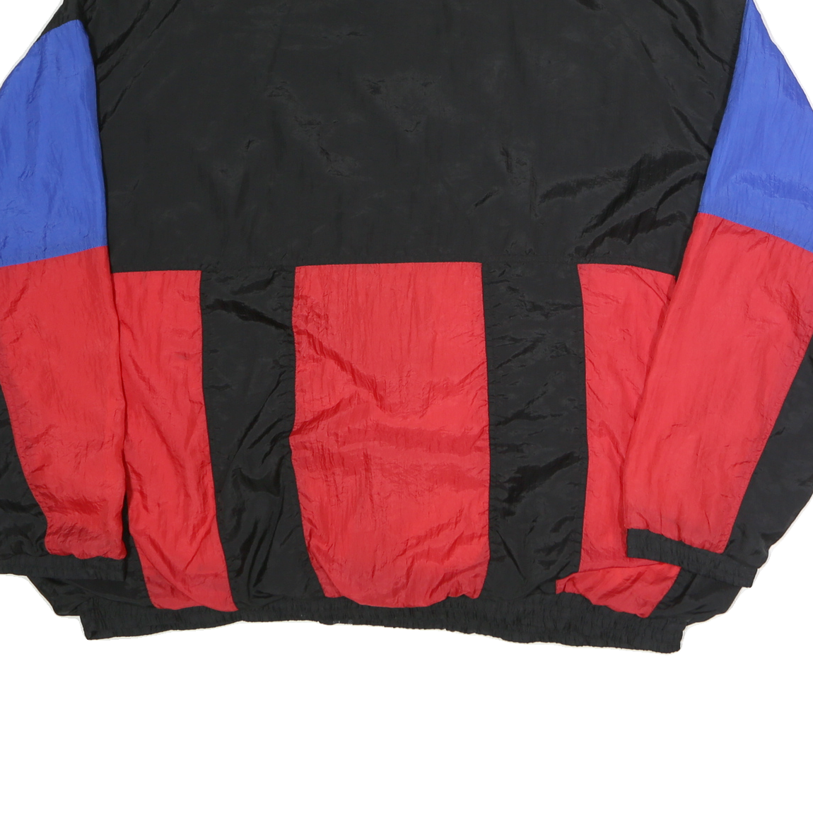 CHEETAH Mens Black & Red & Blue Nylon Zip Jacket 2XL Colourblock Casual
