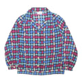 BEND OVER Womens Blue & Pink Printed Shirt Long Sleeve Collared S Polyester Top