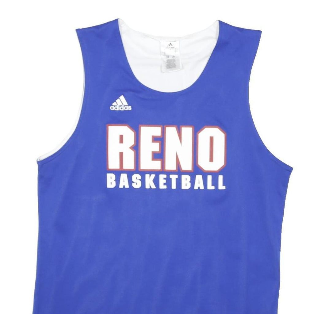 ADIDAS Mens Blue Reno Basketball Vest L Sleeveless Crew Neck Sports Jersey