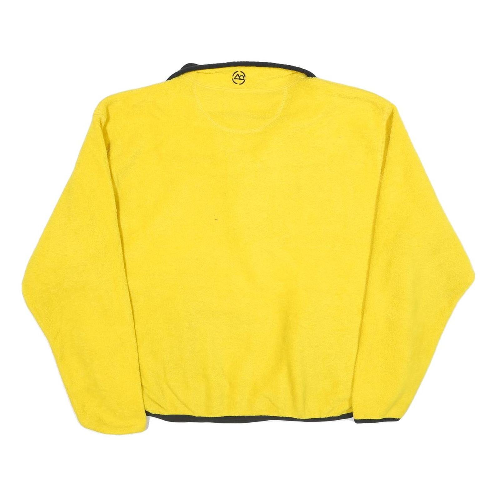 OUTERSPORT Mens Yellow & Black Sportswear Plain Jumper Crew Neck Knit M Zippered