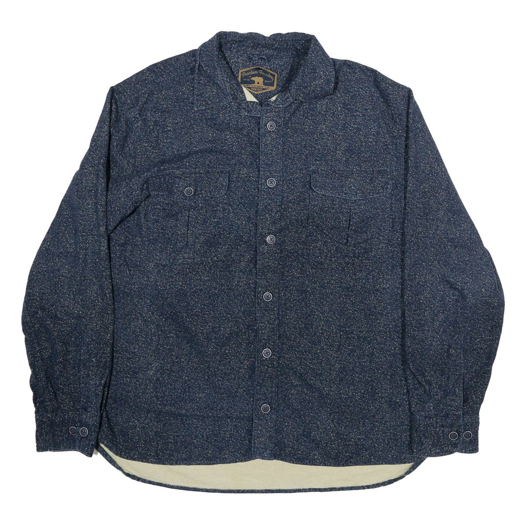 FREEDOM FOUNDRY Mens Blue Shirt L Cotton Blend Button Front Casual Long Sleeve