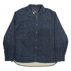 FREEDOM FOUNDRY Mens Blue Shirt L Cotton Blend Button Front Casual Long Sleeve