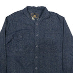 FREEDOM FOUNDRY Mens Blue Shirt L Cotton Blend Button Front Casual Long Sleeve