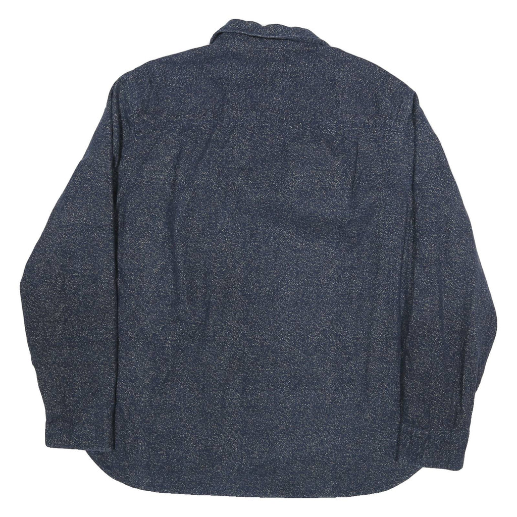 FREEDOM FOUNDRY Mens Blue Shirt L Cotton Blend Button Front Casual Long Sleeve