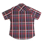 WRANGLER Mens Red Black & Purple Check Shirt XL Cotton Casual Western Style