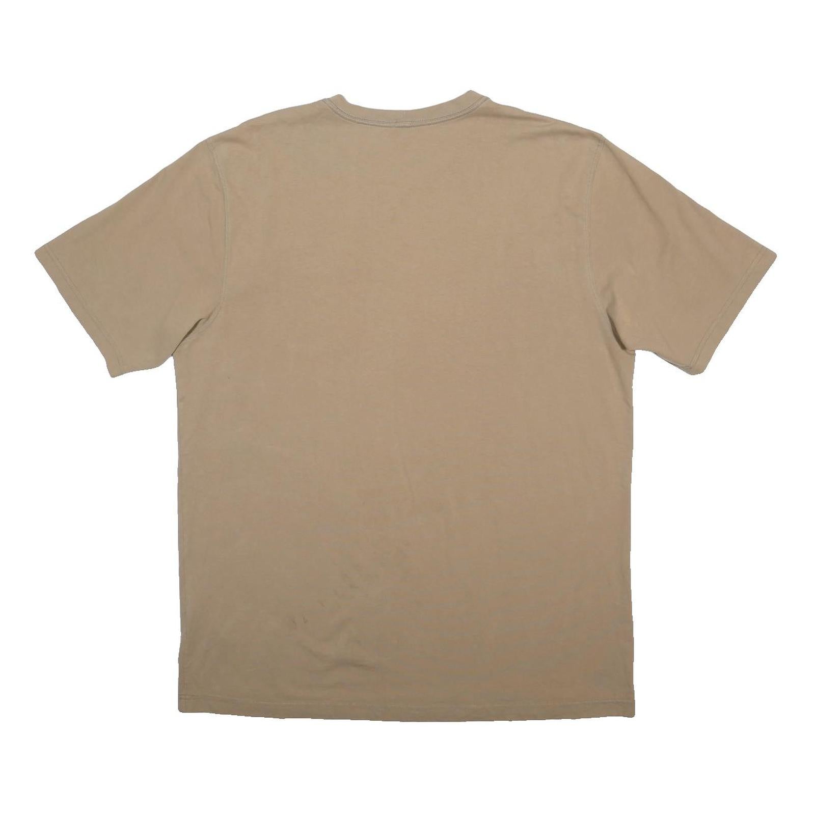 CARHARTT Mens Beige Pocket T-Shirt XL Short Sleeve Crew Neck Cotton Blend Casual