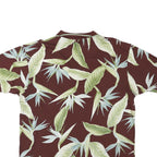 KAYLUA BAY Womens Maroon & Green Floral Short Sleeve Polo Shirt L Cotton Blend