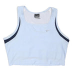NIKE Womens Light Blue Navy Sports Top Sleeveless Scoop Neck XS Activewear Gym