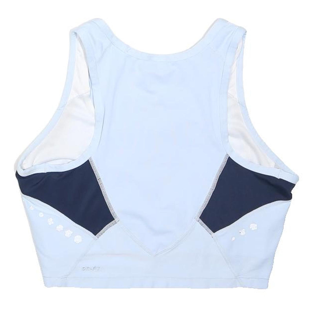NIKE Womens Light Blue Navy Sports Top Sleeveless Scoop Neck XS Activewear Gym
