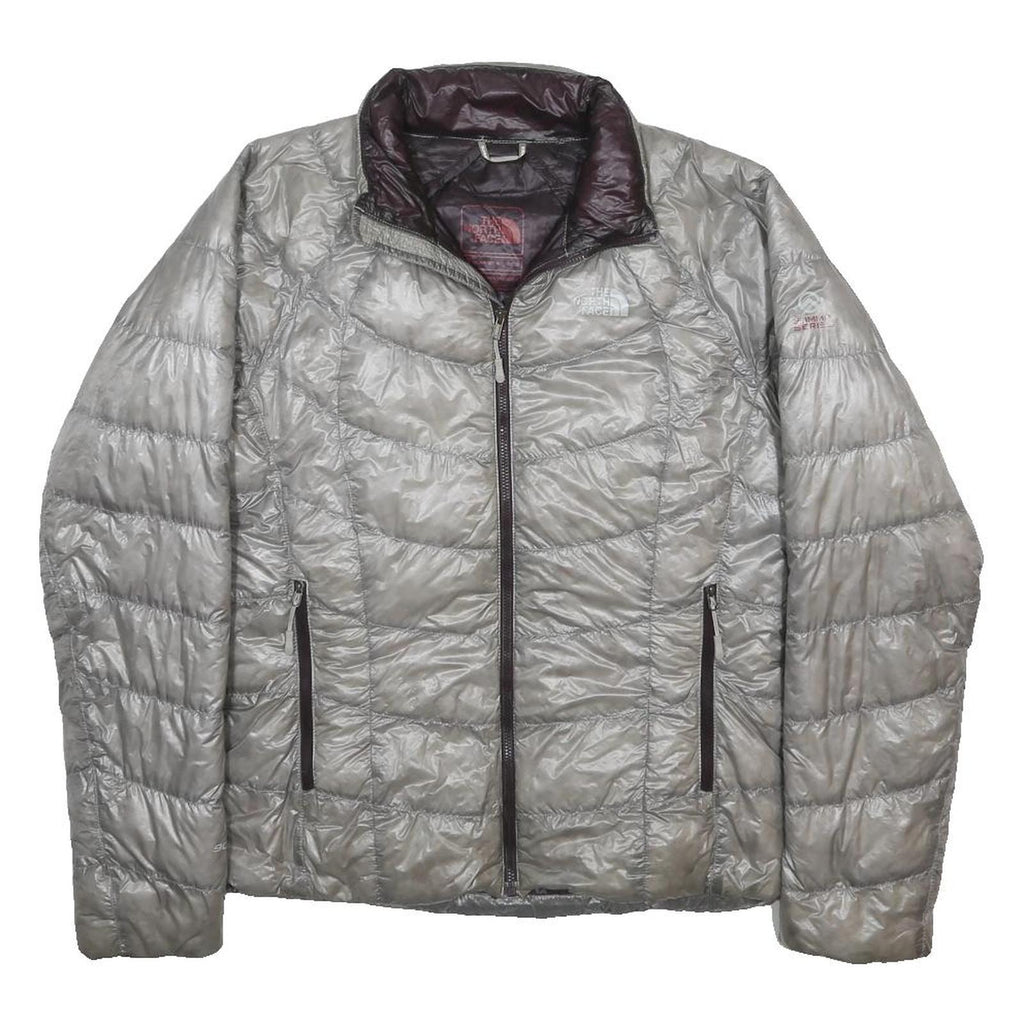 THE NORTH FACE Womens Silver Grey Insulated Jacket M Polyester Quilted Zip Up