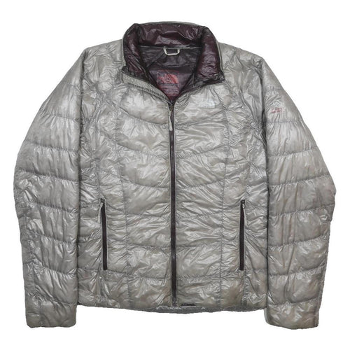 THE NORTH FACE Womens Silver Grey Insulated Jacket M Polyester Quilted Zip Up