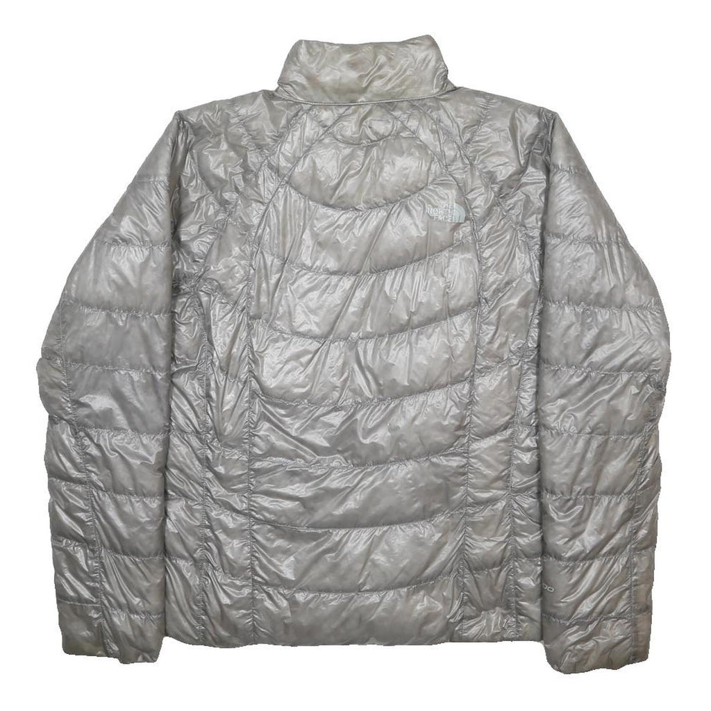 THE NORTH FACE Womens Silver Grey Insulated Jacket M Polyester Quilted Zip Up