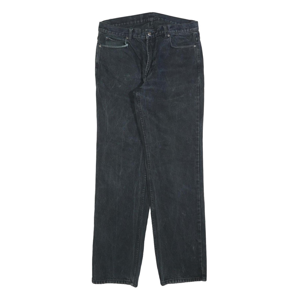 TEDDYS Womens Black Regular Straight Denim Stone Wash W32 L32 Cotton Blend Zip