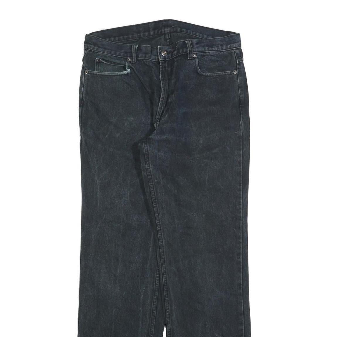 TEDDYS Womens Black Regular Straight Denim Stone Wash W32 L32 Cotton Blend Zip
