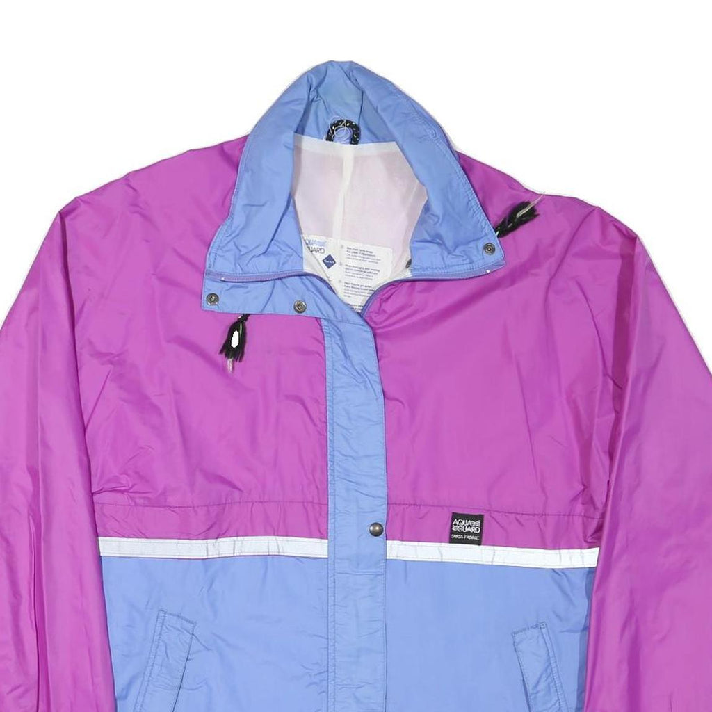 AQUA GUARD Mens Purple & Blue Zip Jacket M Polyester Blend Colourblock