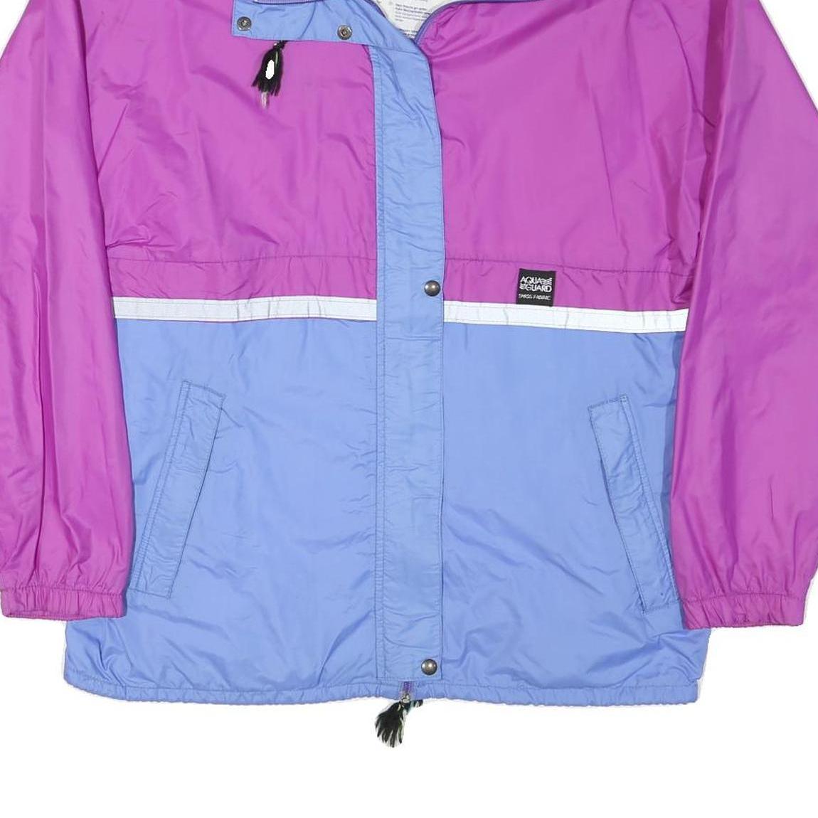 AQUA GUARD Mens Purple & Blue Zip Jacket M Polyester Blend Colourblock