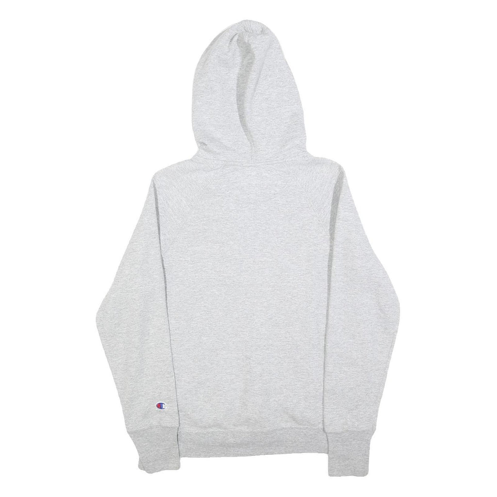 CHAMPION Mens Grey Pullover Hoodie S Cotton Blend Logo Sweatshirt Casual