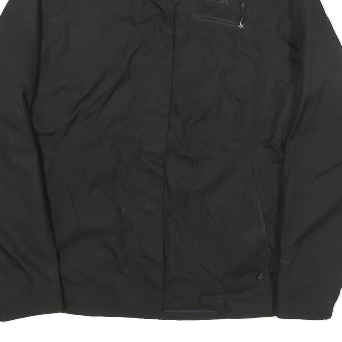 THE NORTH FACE Womens Black Outdoor Jacket L Polyester Blend Zip Plain Casual