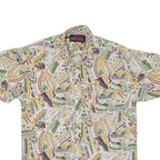 DRIVER JEANS Mens Shirt Beige Crazy Pattern M
