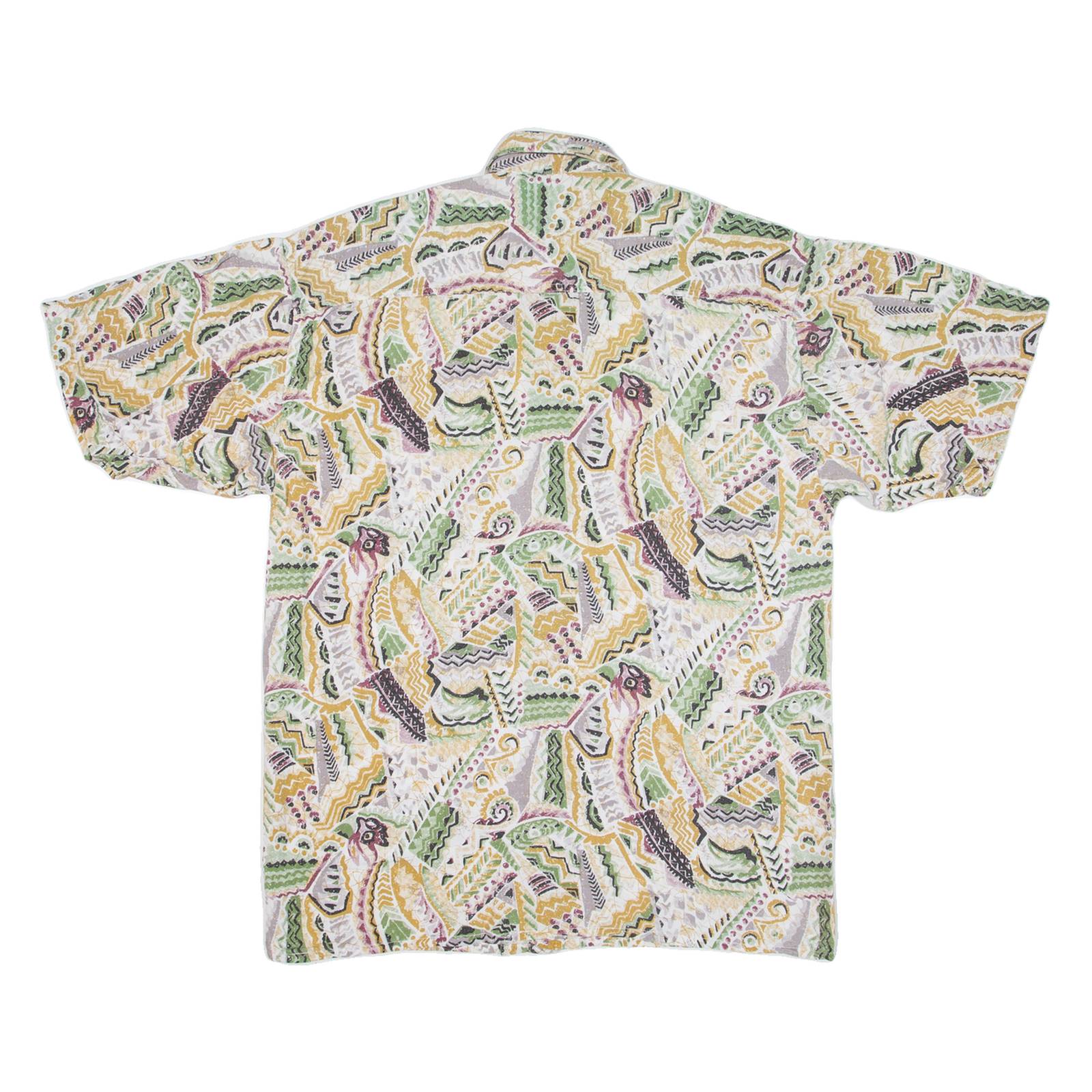 DRIVER JEANS Mens Shirt Beige Crazy Pattern M