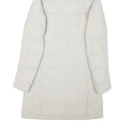 COLUMBIA Womens White Hooded Quilted Jacket S Polyester Blend Long Sleeve Zip