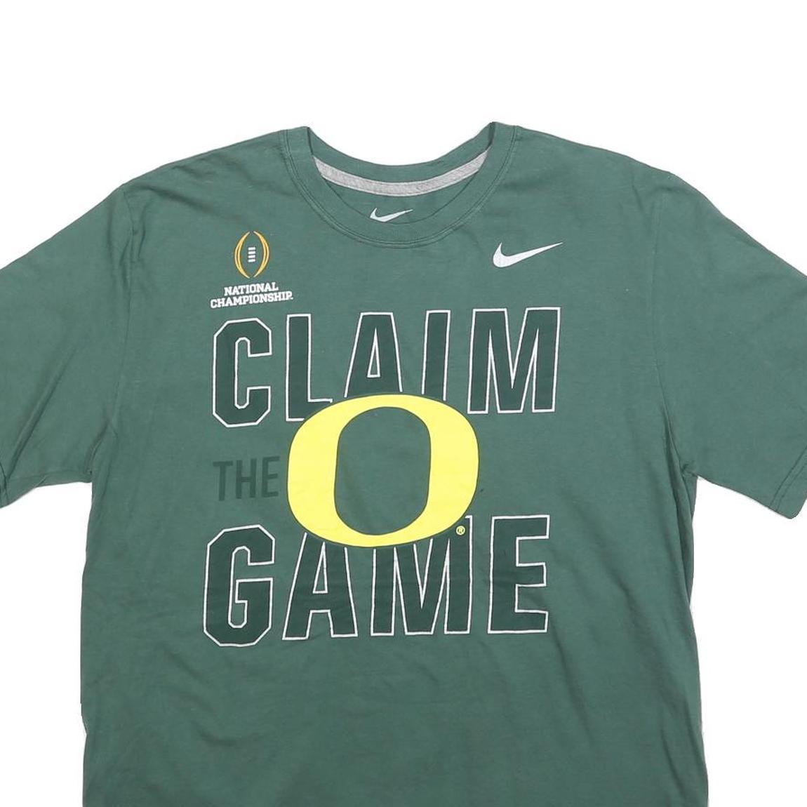 NIKE Mens Green Claim The Game Graphic T-Shirt L Short Sleeve Crew Neck