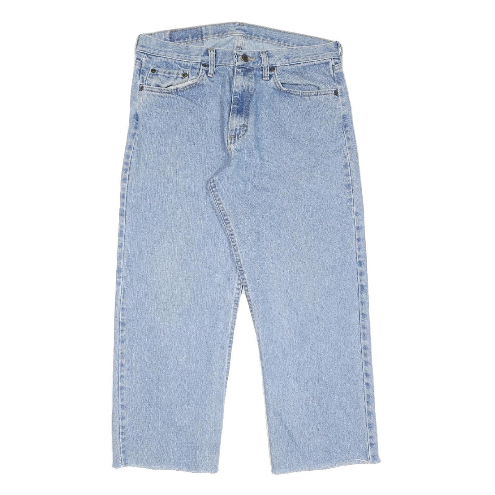 WRANGLER Mens Regular Fit Straight Leg Denim Light Blue W34 L26 Cotton Blend