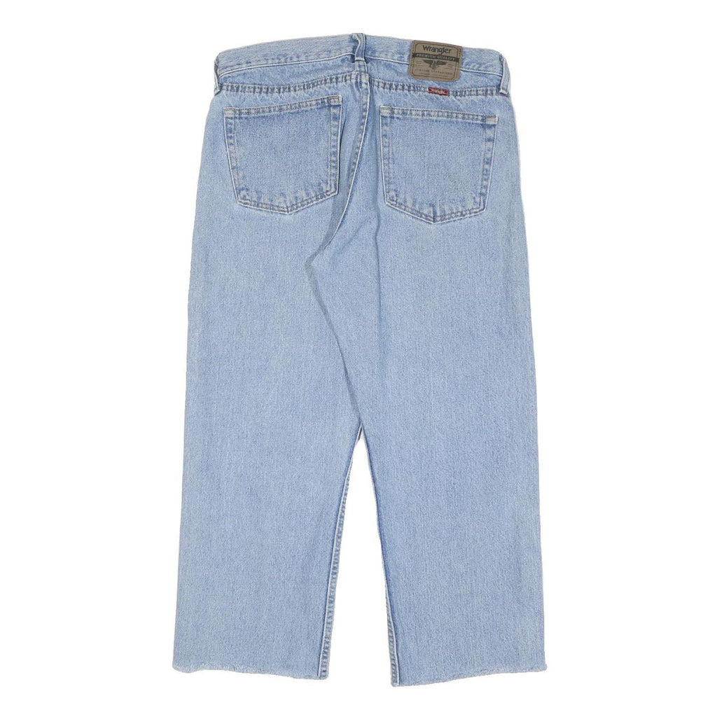 WRANGLER Mens Regular Fit Straight Leg Denim Light Blue W34 L26 Cotton Blend