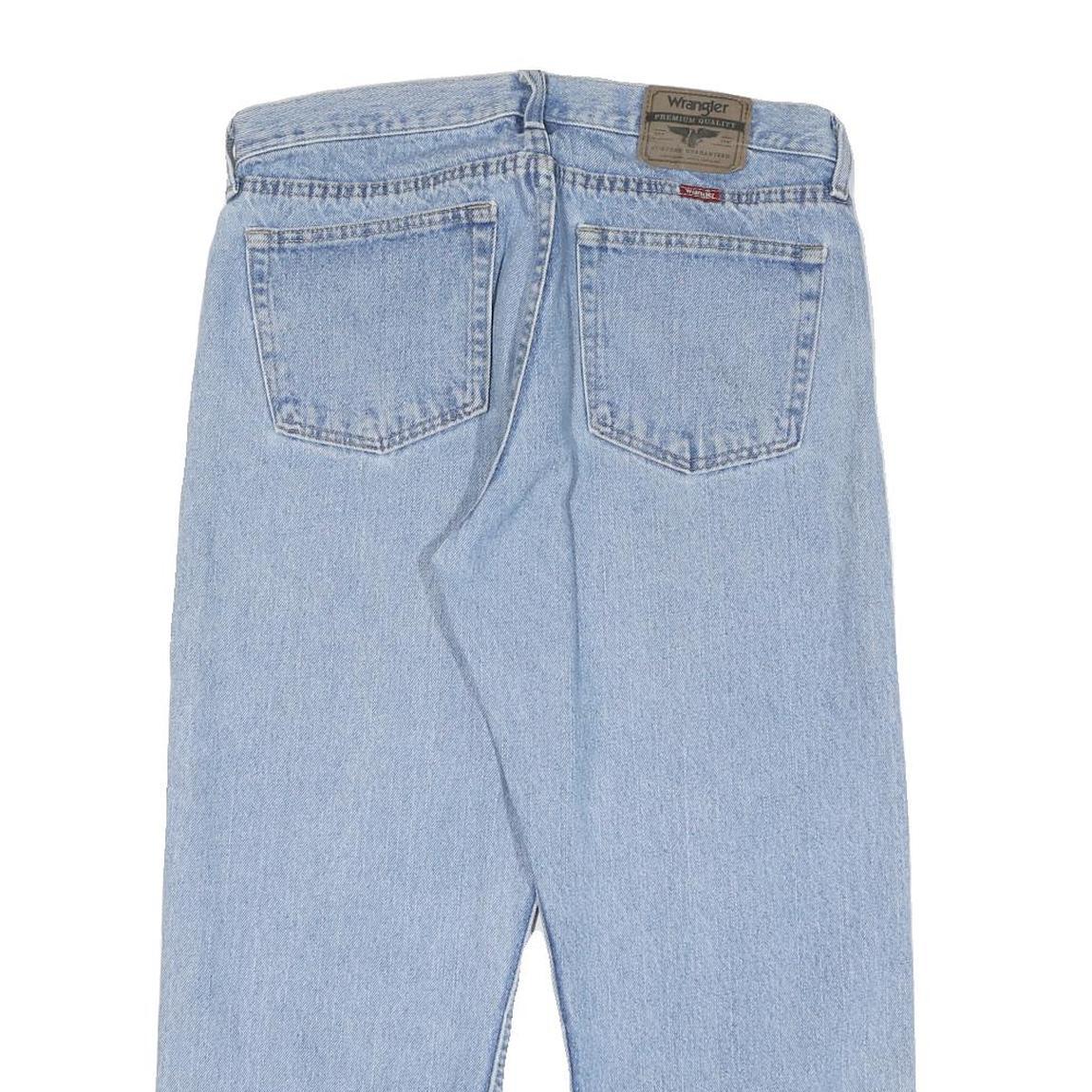 WRANGLER Mens Regular Fit Straight Leg Denim Light Blue W34 L26 Cotton Blend