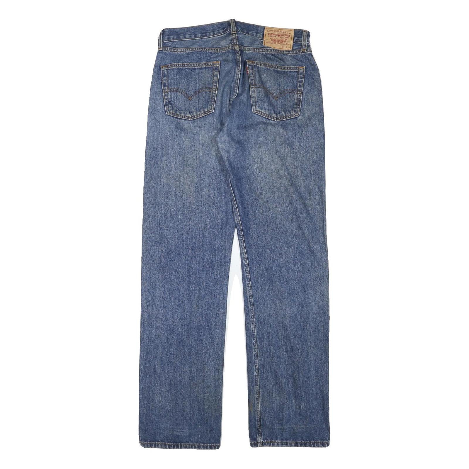 LEVI'S Mens Regular Fit Blue Denim Cotton Blend Zip Jeans W31 L33 Classic Style