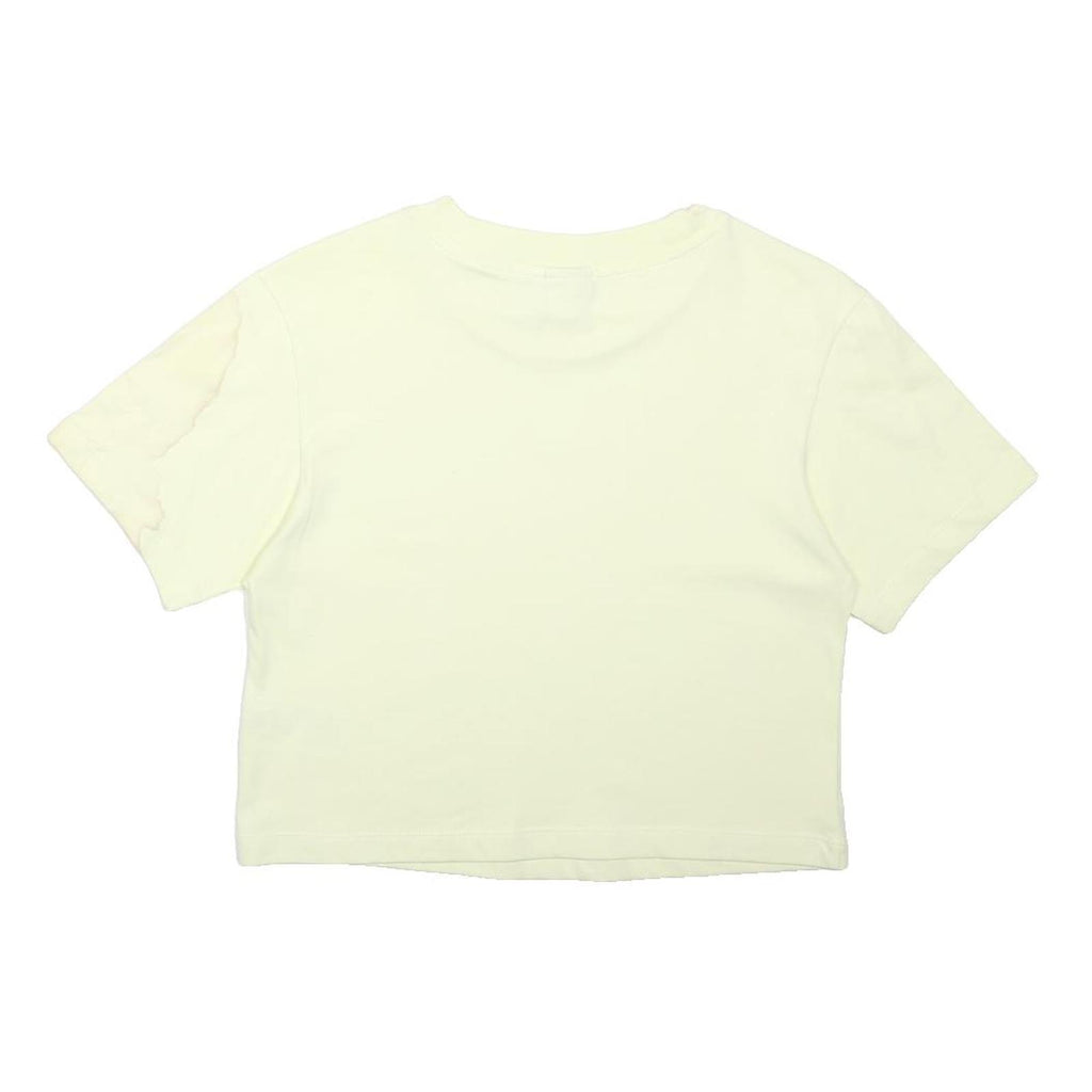 ADIDAS ORIGINALS Womens Yellow Crop T-Shirt Short Sleeve Crew Neck Casual