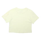 ADIDAS ORIGINALS Womens Yellow Crop T-Shirt Short Sleeve Crew Neck Casual