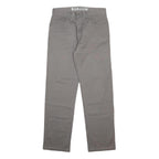 GO WEST Mens Cotton Blend Grey Regular Tapered Trousers W31 L30 Casual Smart