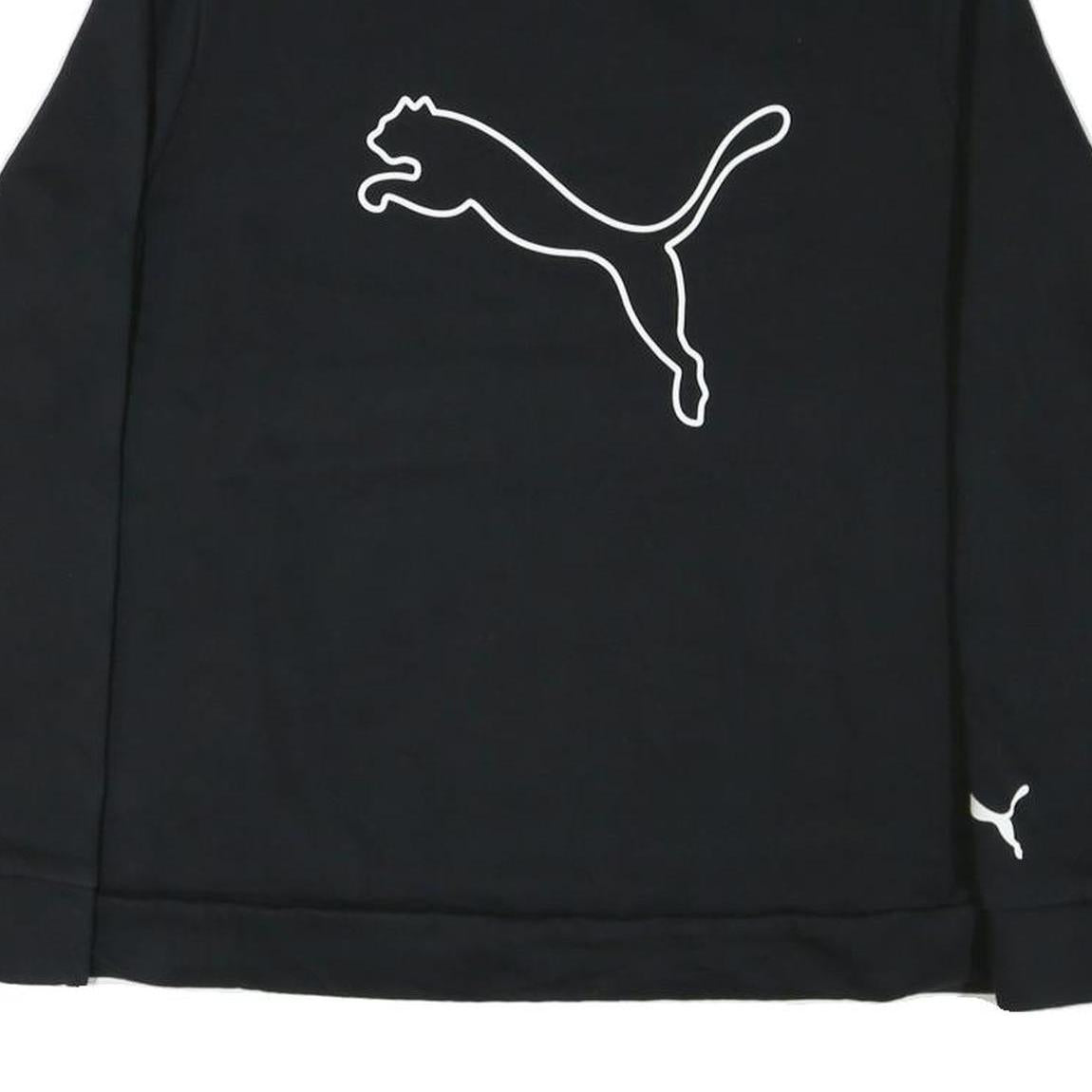 PUMA Womens Black Cotton Blend Pullover Sweatshirt 2XL High Neck Logo