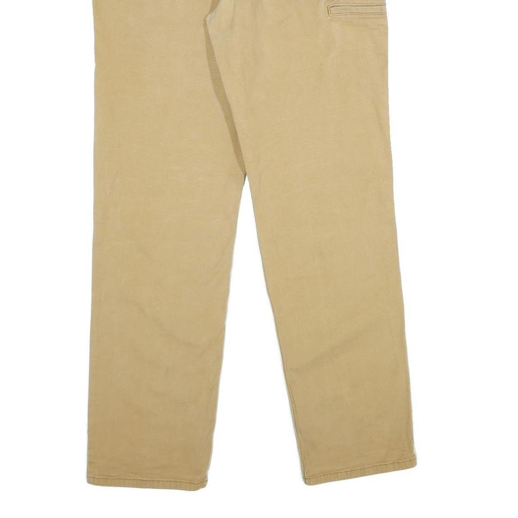 CARHARTT Mens Cotton Blend Beige Relaxed Straight Trousers W36 L34 Workwear Zip