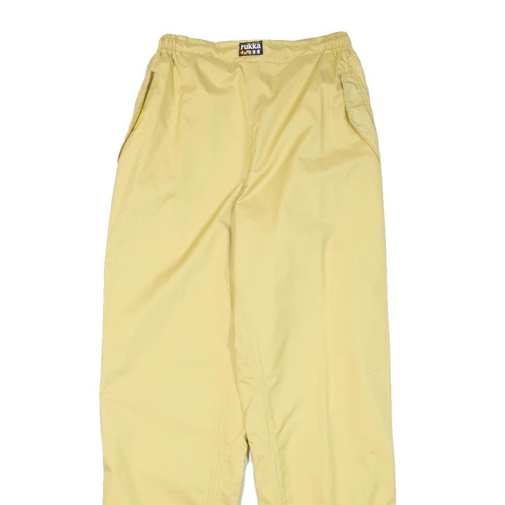 RUKKA Mens Relaxed Yellow Polyester Blend Drawstring Trousers W24 L30 Casual