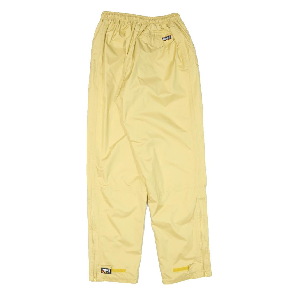 RUKKA Mens Relaxed Yellow Polyester Blend Drawstring Trousers W24 L30 Casual