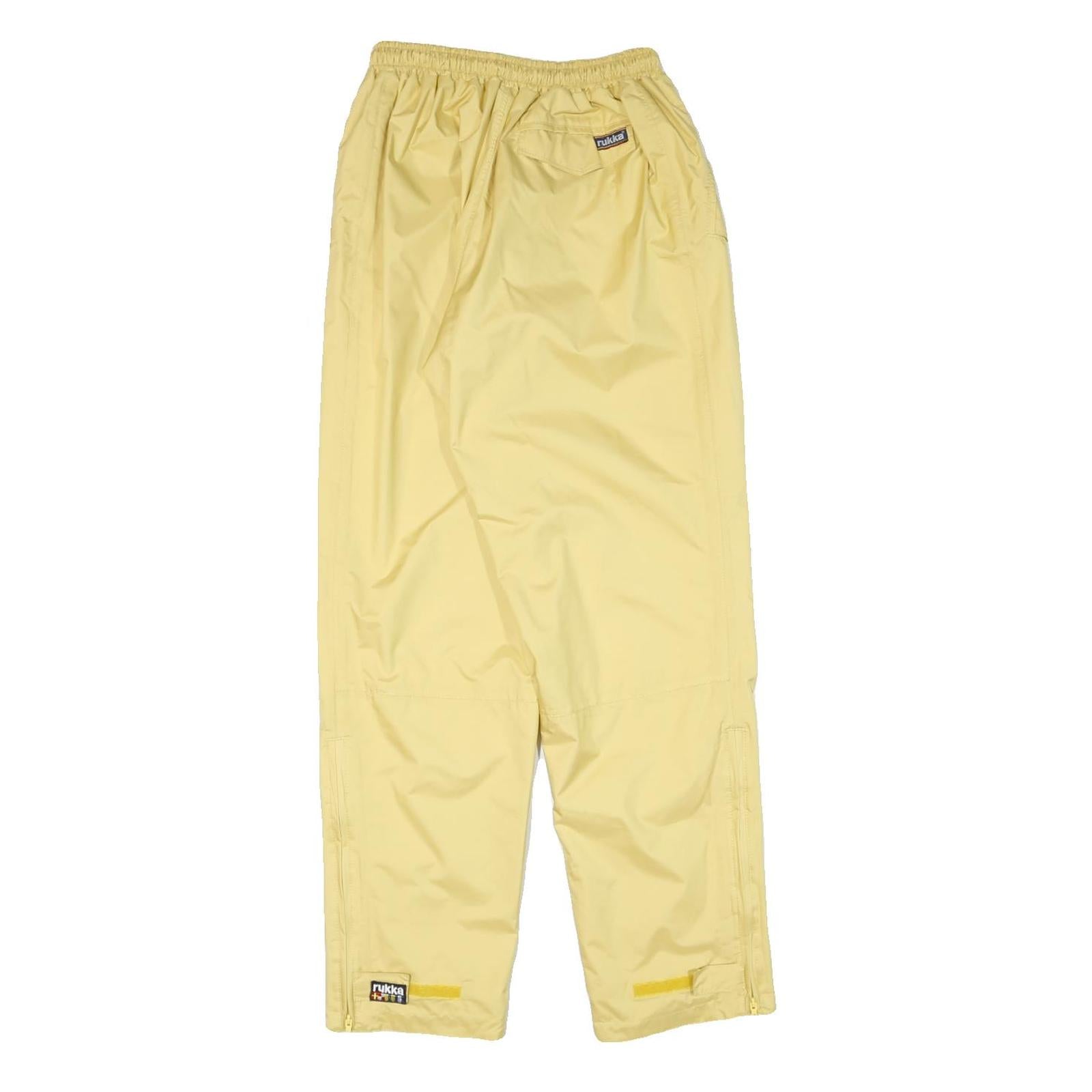 RUKKA Mens Relaxed Yellow Polyester Blend Drawstring Trousers W24 L30 Casual