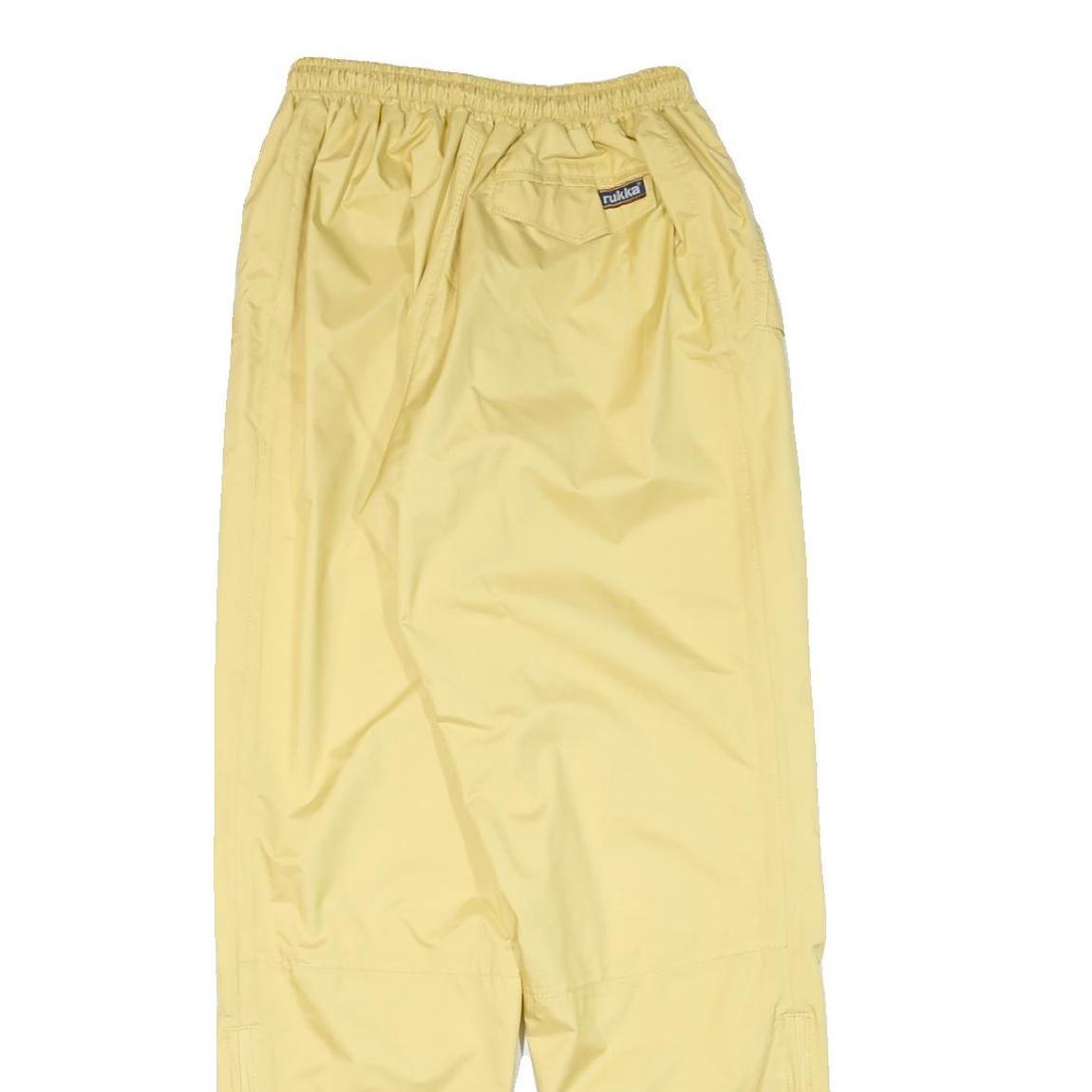 RUKKA Mens Relaxed Yellow Polyester Blend Drawstring Trousers W24 L30 Casual