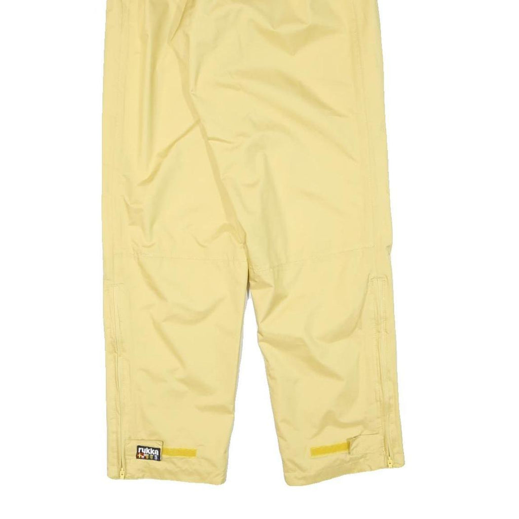 RUKKA Mens Relaxed Yellow Polyester Blend Drawstring Trousers W24 L30 Casual